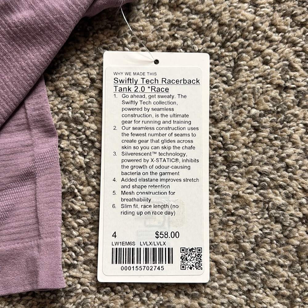 Lululemon Switfly Tech Racerback tank *Race NWT - Picture 5 of 5